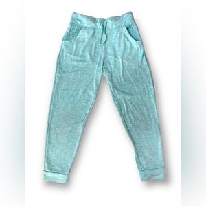 Cute Girls Teal Sweatpants, Lacey Pockets